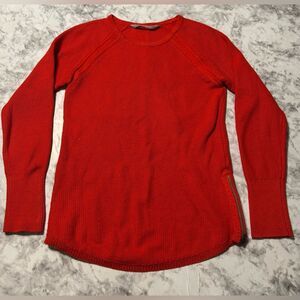 Athleta Red Crew Neck Sweater Size XS Small de zipper long sleeve
